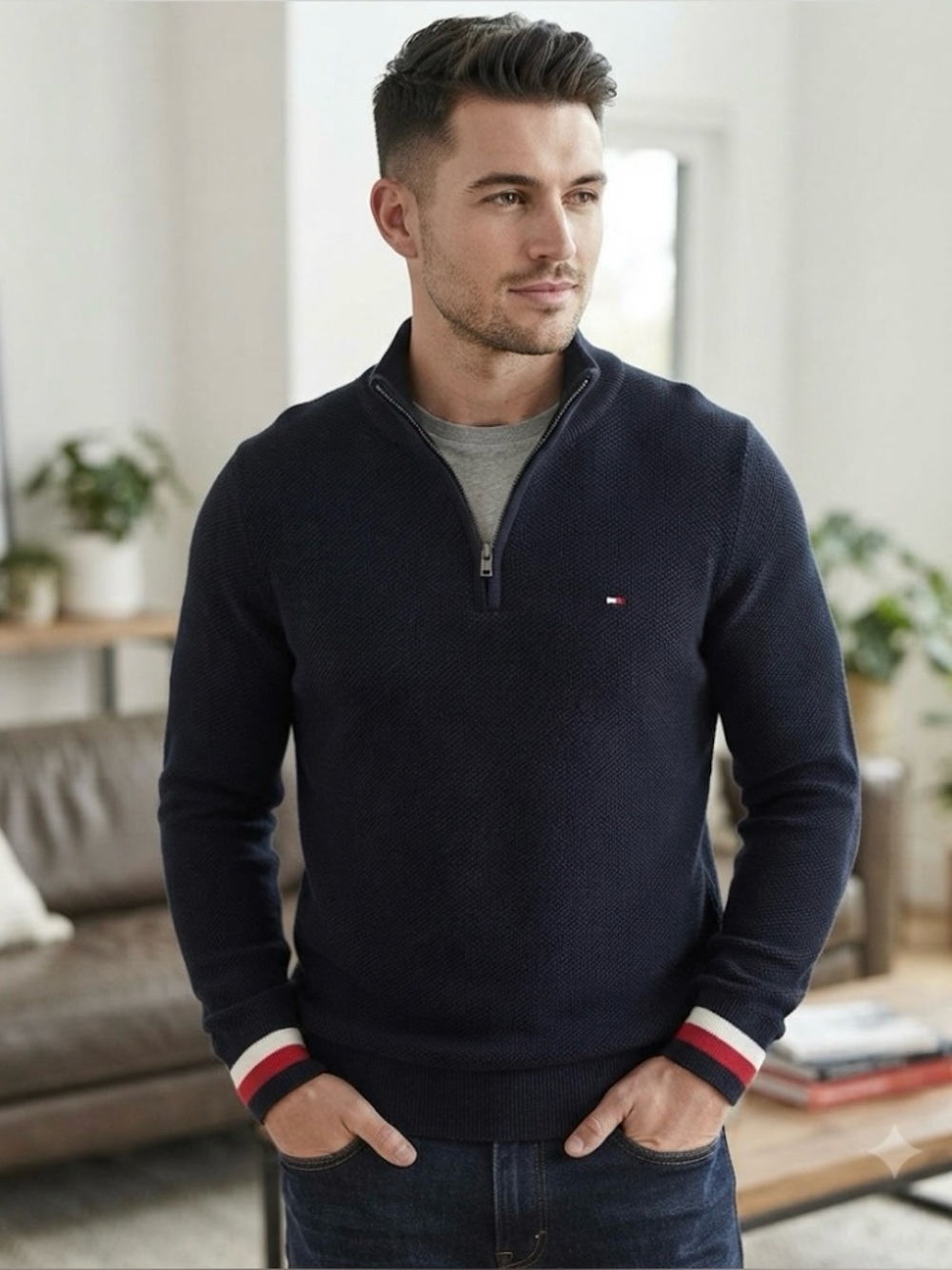 Tommy Hilfiger Men’s 1/4 Zip Pullover Sweater Size Medium